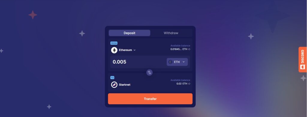 To use the bridge, you'll need to enter the amount of tokens you wish to transfer.