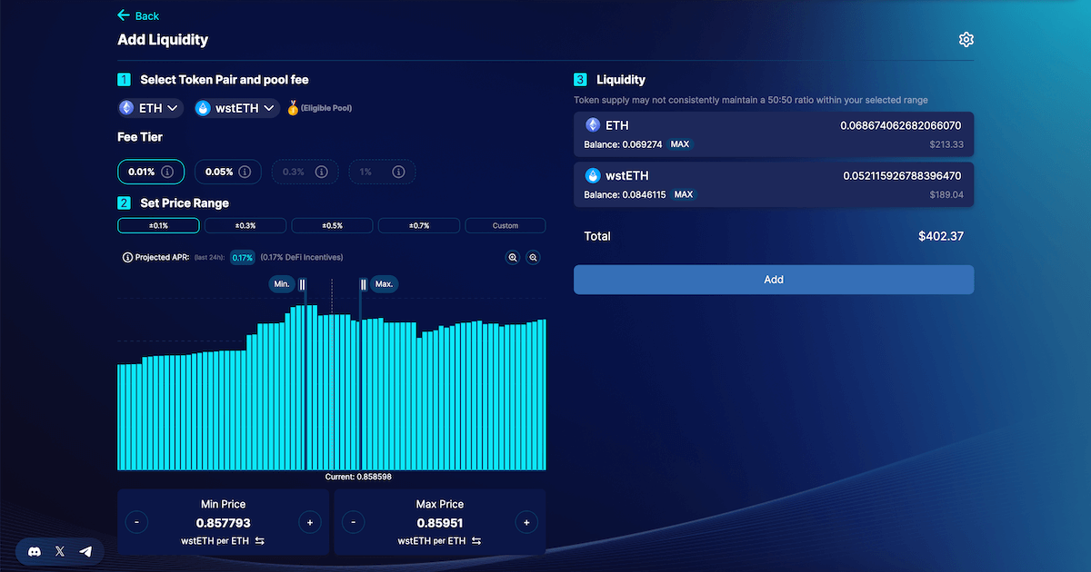 mySwap How To Add Liquidity