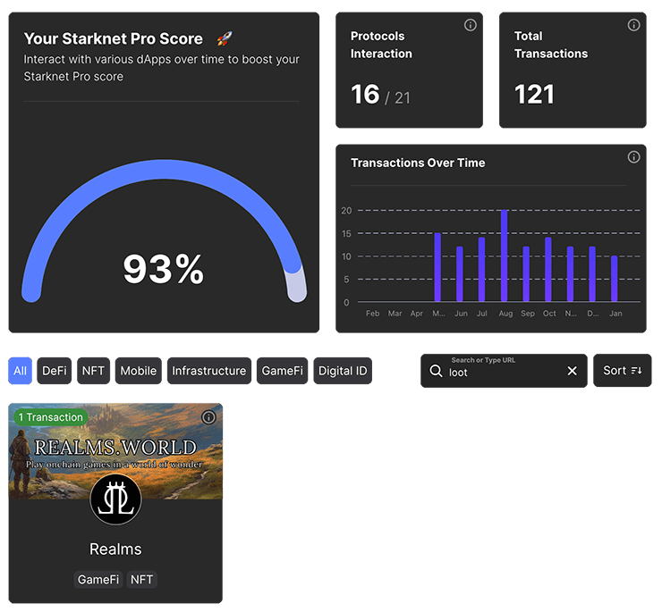 Loot Survivor Starknet Pro Score - Braavos Wallet