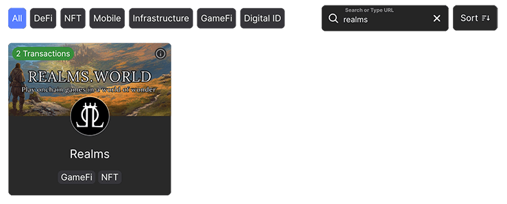 Realms World dApp Gallery - Braavos Wallet