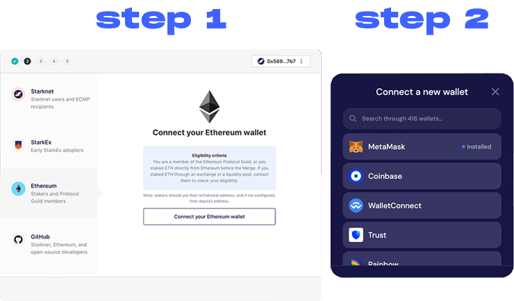 Ethereum stakers how to claim STRK