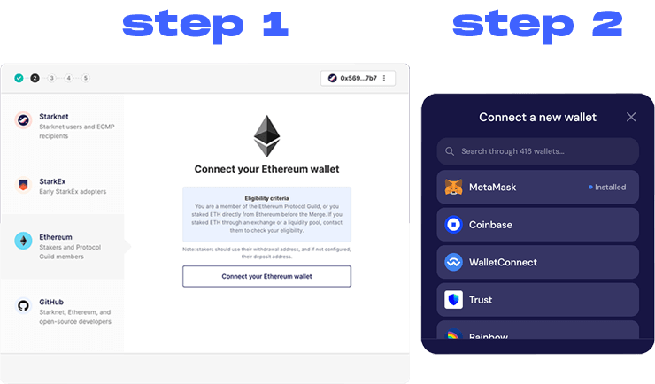Ethereum stakers how to claim STRK