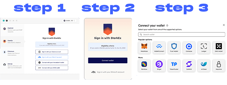 Rhino.fi STRK Eligibility Step by Step 1, 2, 3