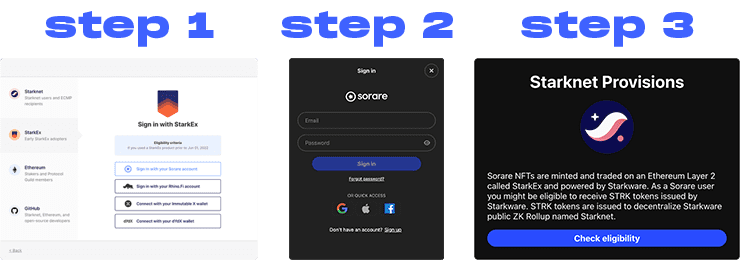Sorare STRK Eligibility Step by Step